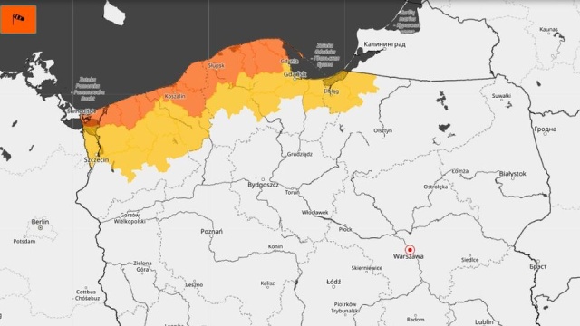 Instytut Meteorologii i Gospodarki Wodnej wydał ostrzeżenia pierwszego i drugiego stopnia przed silnym wiatrem dla regionów północnych.