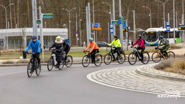 Fot. Robert Stachnik [Radio Szczecin] Rowerowe powitanie nowego roku [WIDEO, ZDJĘCIA]