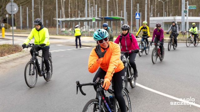 Fot. Robert Stachnik [Radio Szczecin] Rowerowe powitanie nowego roku [WIDEO, ZDJĘCIA]