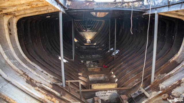 Fot. Kamila Kozioł [Radio Szczecin] Marzenie to wypłynąć "Śmiałym" na ocean. Remont w Trzebieży [WIDEO, ZDJĘCIA]