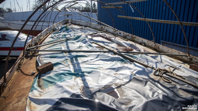 Fot. Kamila Kozioł [Radio Szczecin] Marzenie to wypłynąć "Śmiałym" na ocean. Remont w Trzebieży [WIDEO, ZDJĘCIA]