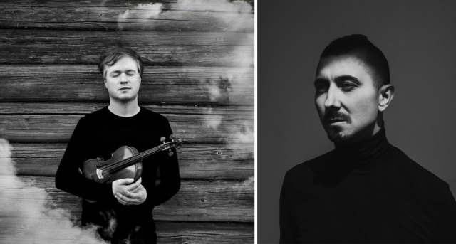 Henning Kraggerud – skrzypek, kompozytor (od lewej), Adam Bałdych – skrzypek, kompozytor. Fot. Materiały prasowe Baltic Neopolis Orchestra Adam Bałdych na Finał 7. Festiwalu Szczecin Classic [ZDJĘCIA]