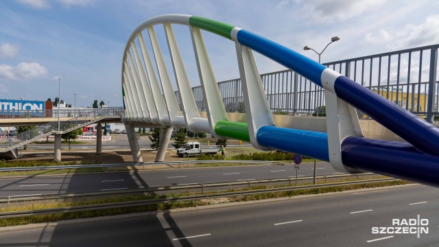 Fot. Robert Stachnik [Radio Szczecin] Kładka nad ulicą Struga oficjalnie otwarta [WIDEO, ZDJĘCIA]