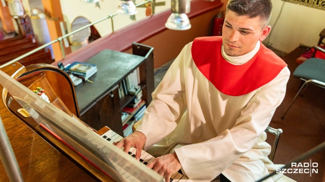 Robin Hlinka – kantor, organista i dyrygent katedry w Brunszwiku. Fot. Robert Stachnik [Radio Szczecin] Chór katedry w Brunszwiku i szczecińskie "Słowiki" zainaugurowały Festiwal "Muzyczne przyjaźnie" [WIDEO, ZDJĘCIA]