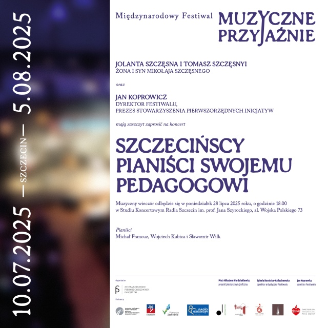 Zaproszenie na koncert. Fot. Materiały prasowe Stowarzyszenia Pierwszorzędnych Inicjatyw Koncert w Radiu Szczecin pamięci Mikołaja Szczęsnego w 80. rocznicę urodzin i 15. śmierci [ZDJĘCIA]