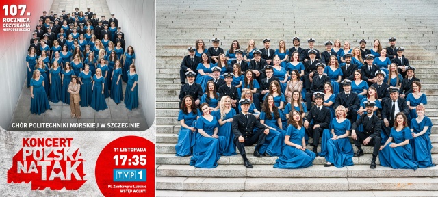 Fot. Materiały prasowe Chóru Politechniki Morskiej w Szczecinie i Telewizji Polskiej Największy koncert niepodległościowy w Polsce ze szczecińskim Chórem Politechniki Morskiej