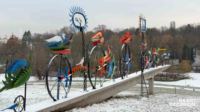 Fot. Robert Stachnik [Radio Szczecin] Ptaki Hasiora - płonące czy ogniste? Dwie tablice, a każda mówi co innego [WIDEO, ZDJĘCIA]