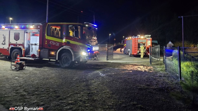 Fot. Facebook / Ochotnicza Straż Pożarna w Rymaniu Nocny pożar altany [ZDJĘCIA]