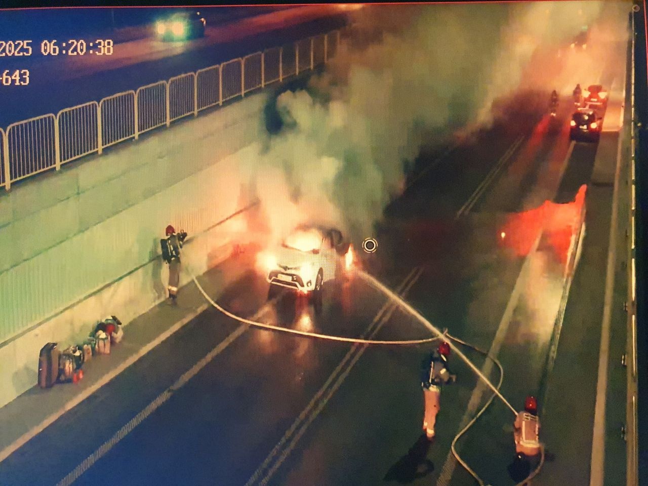 Pożar przed tunelem w Świnoujściu