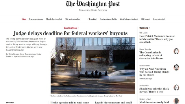 Sędzia z Bostonu przesunął termin, do którego pracownicy amerykańskich instytucji rządowych mieli zdecydować, czy zgadzają się na dobrowolne odejście z pracy.