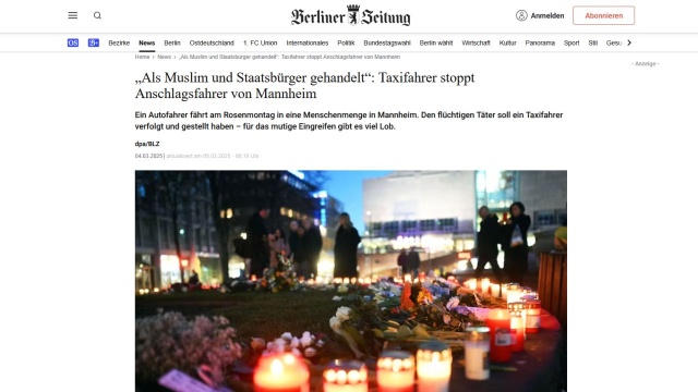 Aresztowano Niemca, który w poniedziałek wjechał w tłum ludzi w Mannheim. Zginęły dwie osoby, a 11 zostało rannych.