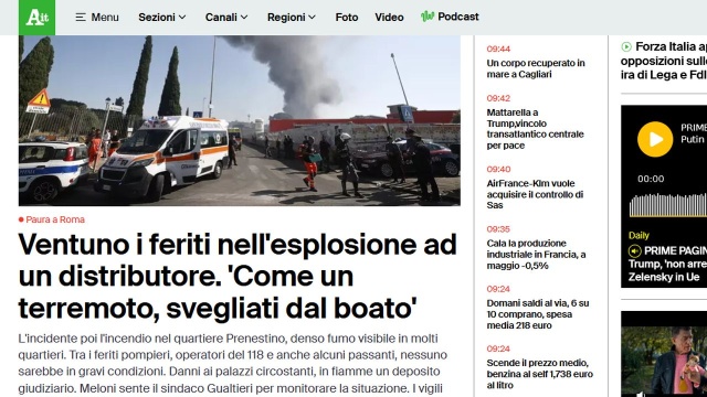 21 osób zostało rannych w piątek w Rzymie w wyniku wybuchu w punkcie dystrybucji benzyny i gazu płynnego - podała agencja ANSA.