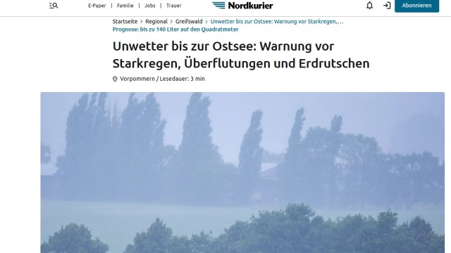 Nawet 80 litrów deszczu na metr kwadratowy może spaść na polsko-niemieckim pograniczu. Służby naszego zachodniego sąsiada wydały ostrzeżenie, głównie dla wszystkich trzech landów graniczących z Polską.
