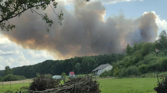 Pożar zboża na pniu w miejscowości Warchlino w powiecie stargardzkim.