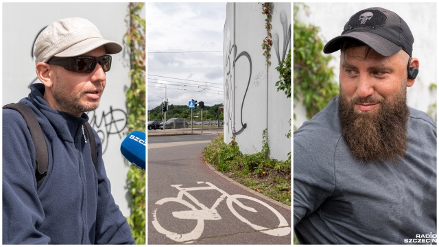 Chodzi o ostry zakręt ścieżki rowerowej na skrzyżowaniu ulic Arkońskiej i Wszystkich Świętych w Szczecinie. O zwiększenie bezpieczeństwa w tym miejscu alarmują m.in. rowerzyści.