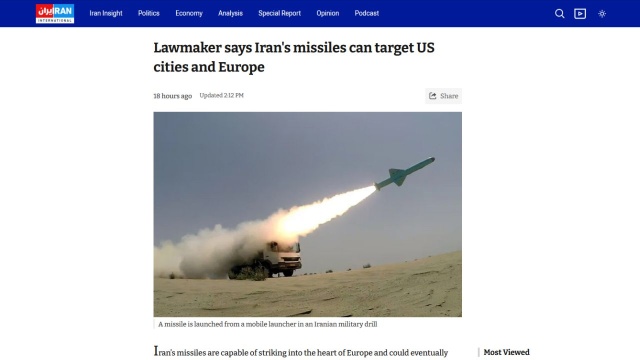 Irański deputowany Amir Hajat-Mokadam oświadczył w wywiadzie, że irańskie rakiety są w stanie uderzyć w każde wybrane państwo Europy.