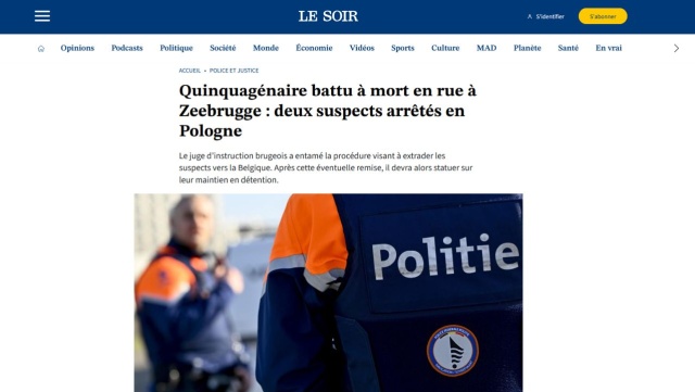 Belgia rozpoczęła procedurę ekstradycji z Polski dwóch Rosjan podejrzanych o zabójstwo. Zostali oni zatrzymani we wtorek wieczorem na autostradzie A2.