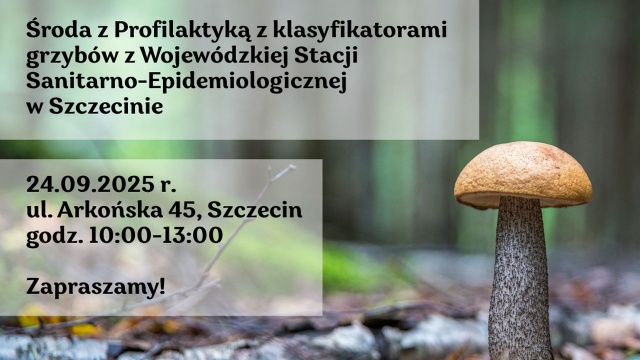 Bezpieczne grzybobranie będzie tematem przewodnim najbliższej Środy z profilaktyką w siedzibie NFZ przy ul. Arkońskiej w Szczecinie.