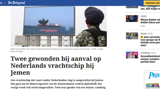 Statek płynący pod banderą Holandii został trafiony pociskiem w Zatoce Adeńskiej wybuchł pożar, trwa ustalanie liczby ofiar i sprawców. Atak miał miejsce 200 km od Adenu, w regionie, gdzie od miesięcy Huti, wspierani przez Iran, ostrzeliwują statki handlowe.