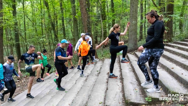 Biegli pod górę po zdrowie - mowa o akcji Stop Otyłości, Szczecin na Schodach.