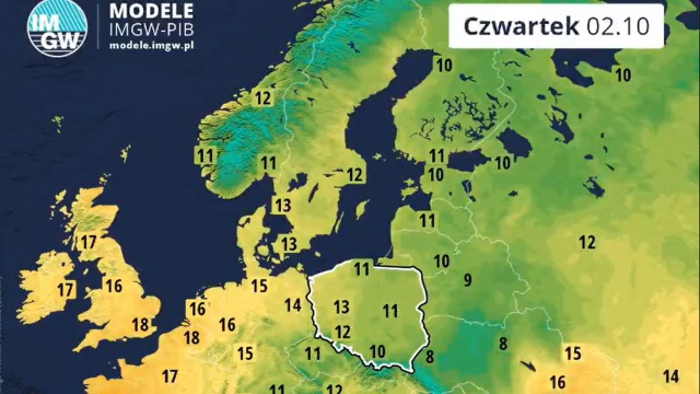 Jak informuje IMGW, Polska będzie pomiędzy wyżem, którego centrum przemieści się znad Finlandii nad północno-zachodnią Rosję, a płytkim i wypełniającym się niżem znad Ukrainy.