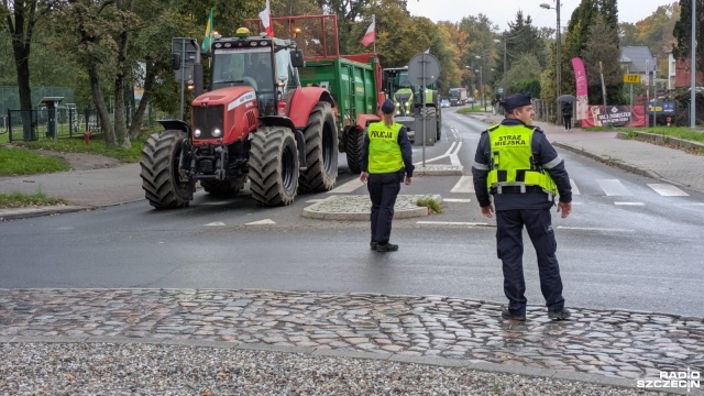 Protest rolników w Zachodniopomorskiem. Tym razem pojawili się w Pyrzycach.