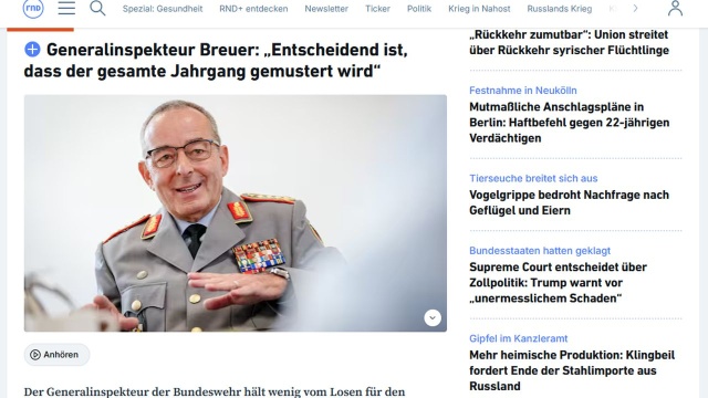 Inspektor generalny Bundeswehry generał Carsten Breuer opowiedział się za unikaniem zestrzeliwania dronów w niemieckiej przestrzeni powietrznej.