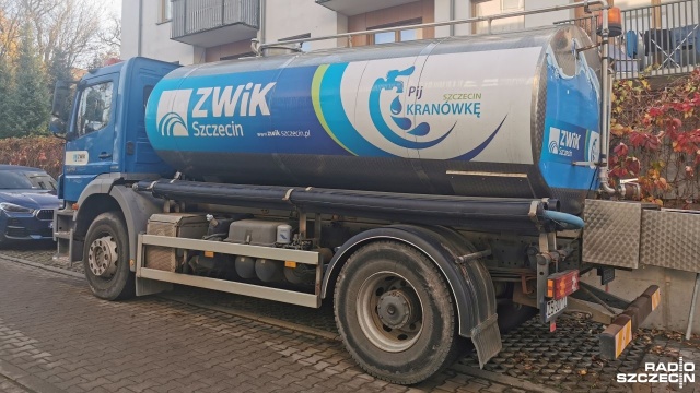 Awaria wodociągu na ulicy Chopina w Szczecinie.