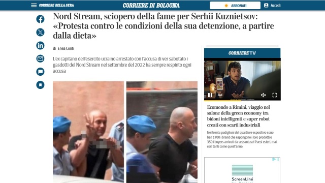 Przebywający w więzieniu w Bolonii Ukrainiec Serhij K., podejrzany o wysadzenie gazociągów Nord Stream, rozpoczął strajk głodowy. To protest przeciwko decyzji Sądu Apelacyjnego, który wydał zgodę na ekstradycję podejrzanego do Niemiec.