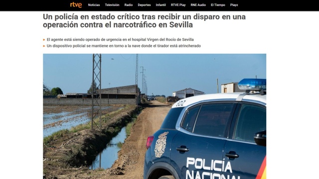 Funkcjonariusz hiszpańskiej policji znajduje się w stanie krytycznym po tym, gdy został postrzelony przez mężczyznę, który zabarykadował się w magazynie z narkotykami w miejscowości Isla Mayor w prowincji Sewilla na południu Hiszpanii - poinformował portal telewizji Antena 3.