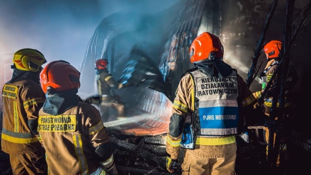 Nocny pożar w miejscowości Glicko, w gminie Nowogard.