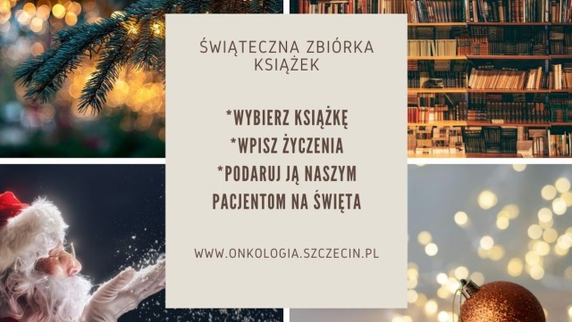 Podziel się dobrym słowem - pod takim hasłem rusza świąteczna zbiórka książek dla pacjentów Zachodniopomorskiego Centrum Onkologii.
