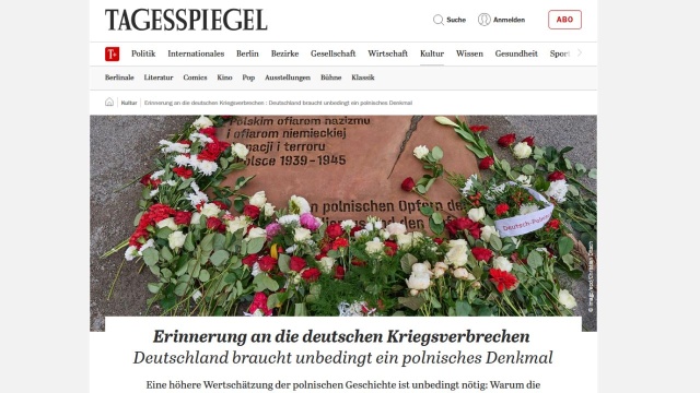 Na łamach dziennika Tagesspiegel toczy się debata o planowanym w Berlinie Miejscu Pamięci o Polakach, ofiarach wojny i niemieckiej okupacji. Polski historyk Robert Traba w opublikowanym we wtorek tekście wyraża opinię, że Polacy mają prawo do pomnika, który potrzebny jest także Niemcom.