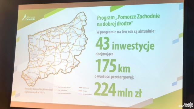 43 inwestycje i ponad 175 km odnowionych dróg. Marszałek województwa zachodniopomorskiego podsumował pierwszy rok programu Pomorze Zachodnie na dobrej drodze.