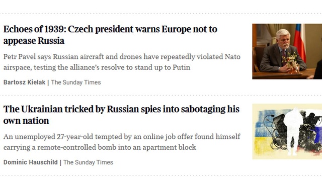 NATO ma mocne przesłanki, aby stawić o wiele silniejszy niż obecnie opór Rosji, której drony naruszają europejską przestrzeń powietrzną - oświadczył prezydent Czech Petr Pavel w opublikowanej w niedzielę rozmowie z gazetą Sunday Times.