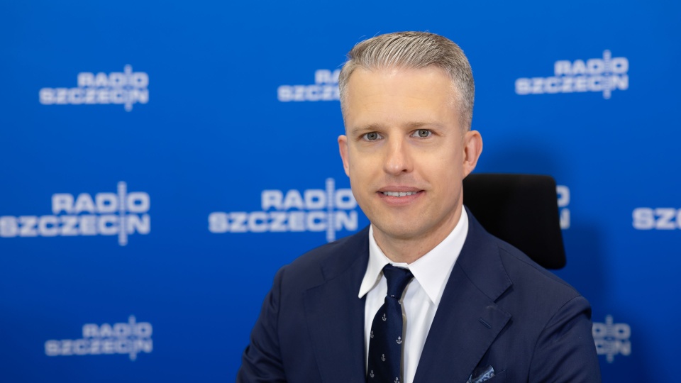 Arkadiusz Marchewka, wiceminister infrastruktury z Koalicji Obywatelskiej. Fot. Robert Stachnik [Radio Szczecin]