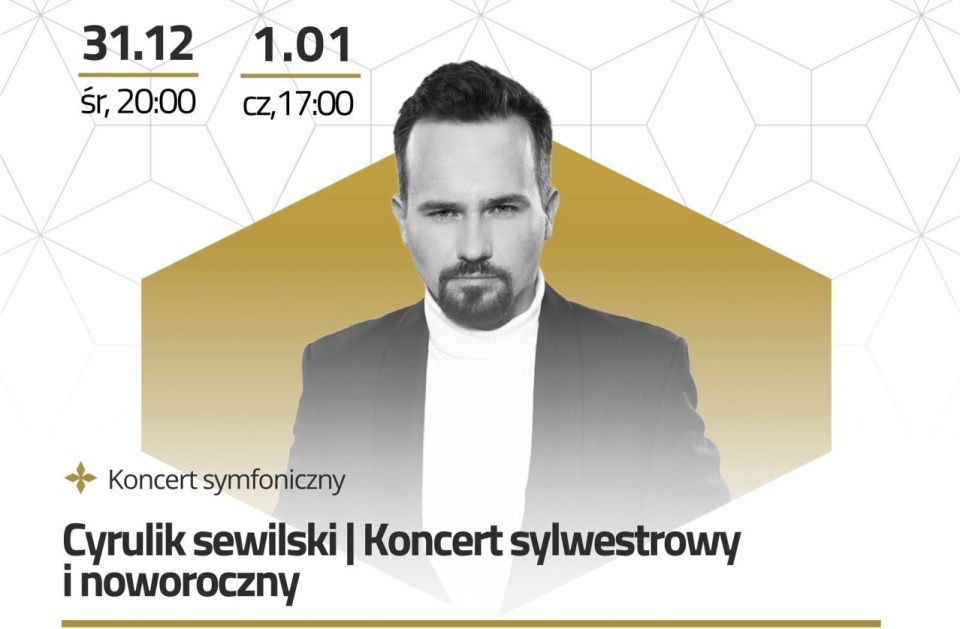 Koncert sylwestrowy z "Cyrulikiem sewilskim" w Złotej Sali Filharmonii