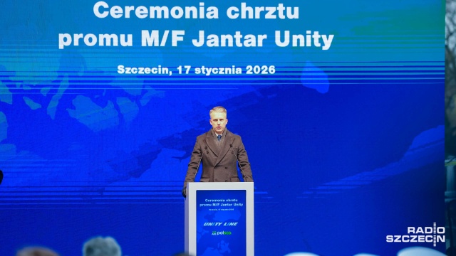 Fot. Robert Stachnik [Radio Szczecin] Chrzest promu Jantar Unity za nami. "To wielki dzień!" [WIDEO, ZDJĘCIA]