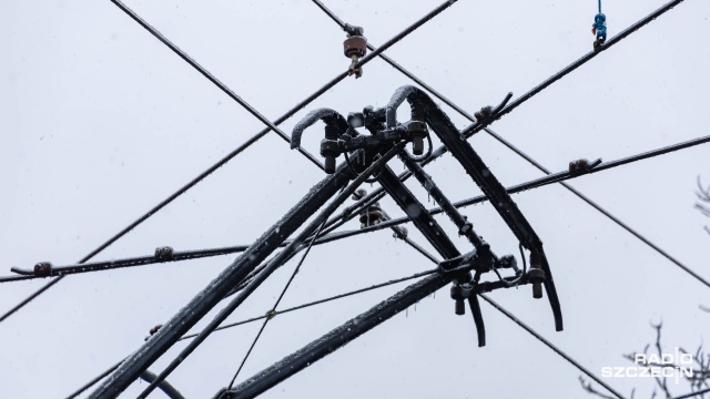 Fot. Robert Stachnik [Radio Szczecin] Tramwaje utknęły na zamarzniętych torach [WIDEO]