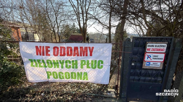 Fot. Robert Stachnik [Radio Szczecin] Szczecin. Walka o ogródki działkowe. Protest ws. zmian w "Planie Ogólnym Miasta" [ZDJĘCIA]