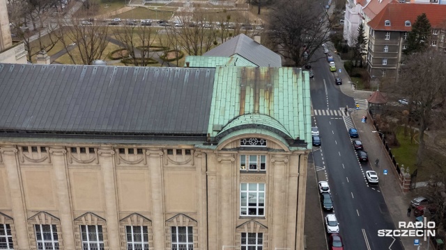 Fot. Robert Stachnik [Radio Szczecin] Remont w szczecińskim Muzeum Narodowym zaczął się od dachu [WIDEO, ZDJĘCIA]