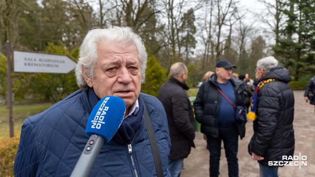 Adam Grochulski. Fot. Robert Stachnik [Radio Szczecin] Pożegnanie legendy. "Marian Kielec był najwspanialszym zawodnikiem w historii Pogoni" [ZDJĘCIA]