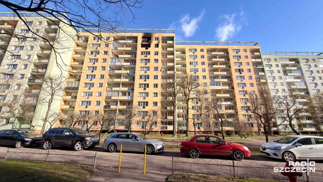 Fot. Robert Stachnik [Radio Szczecin] Nocny pożar na os. Drzetowo-Grabowo. Nie żyje jedna osoba [ZDJĘCIA]