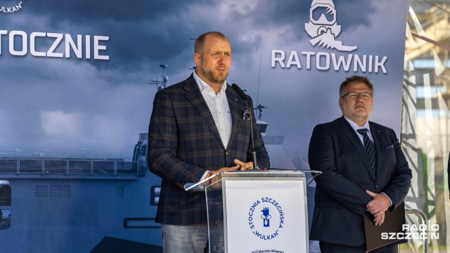 Fot. Robert Stachnik [Radio Szczecin] Stocznia Szczecińska "Wulkan" wybuduje część ORP "Ratownik"