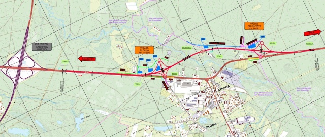 Plan orientacyjny z projektu budowlanego S10 Zdunowo. Mat. GDDKiA w Szczecinie Zielone światło dla budowy obwodnicy Płoni [MAPY]