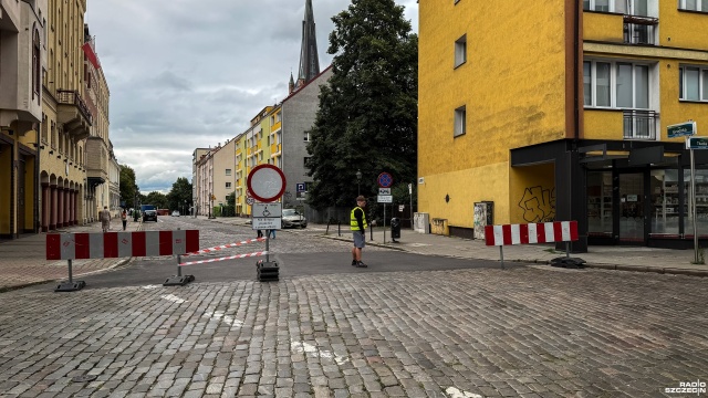 Fot. Wojciech Ochrymiuk [Radio Szczecin] Zmiana organizacji ruchu w centrum Szczecina [ZDJĘCIA]