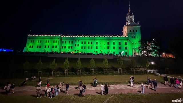 Fot. Wojciech Ochrymiuk [Radio Szczecin] Nowe iluminacje na Zamku Książąt Pomorskich. "Nie tego się spodziewaliśmy" [ZDJĘCIA]