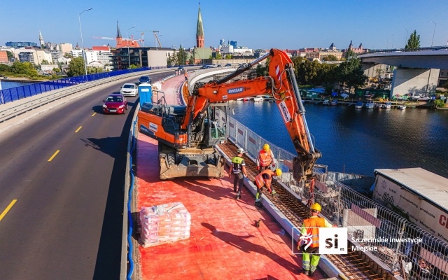 Fot. Szczecińskie Inwestycje Miejskie Nawa nawierzchnia na wielu jezdniach Trasy Zamkowej [ZDJĘCIA]