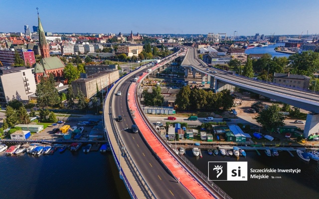 Fot. Szczecińskie Inwestycje Miejskie Nawa nawierzchnia na wielu jezdniach Trasy Zamkowej [ZDJĘCIA]