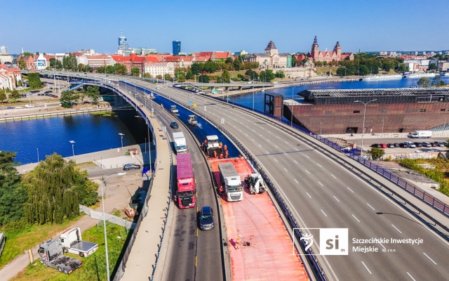 Fot. Szczecińskie Inwestycje Miejskie Nawa nawierzchnia na wielu jezdniach Trasy Zamkowej [ZDJĘCIA]